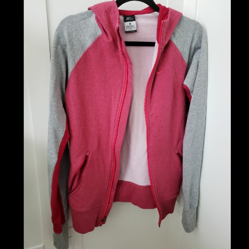 Women's Nike Dri-fit Jacket Gray Pink Medium